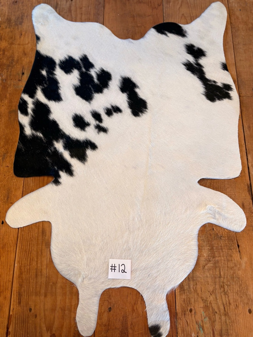 Black and White Authentic Mini Cowhide Accent Rug